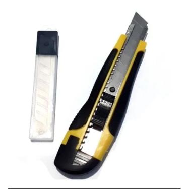 Imagem de Estilete Profissional 18Mm Emborrachado Com Refil 5 Lâminas