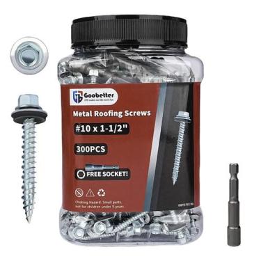 Imagem de Parafusos de telhado de metal GOOBETTER 1,5 cm, cabeça hexagonal galva