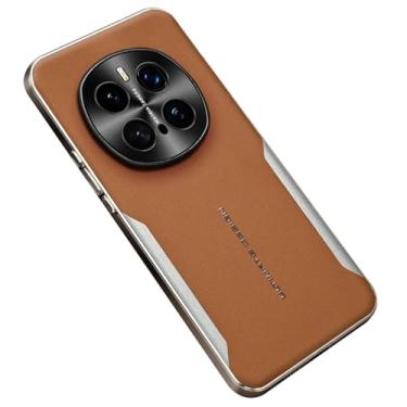 Imagem de FWYANZH Capa de couro para Honor Magic 7 Pro/7, capa de proteção de lente com tudo incluído, fina, galvanizada, à prova de choque, marrom, 7