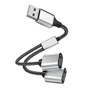 Imagem de FANTIA Divisor USB de 1 a 4 distribuidores de 0,25 m, adaptador USB C para A, 1 plugue para adaptador de 3 soquetes 2.0 para transferência de energia e dados, para Mac, carro, PS4, laptop etc. (Tipo