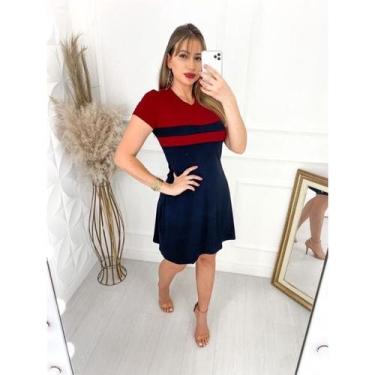 Imagem de Vestido Feminino Moda Evangélica Manga Curta Básico Soltinho malha Vis