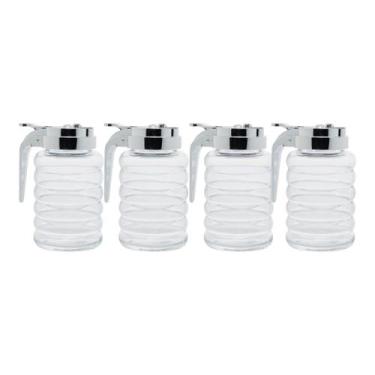 Imagem de 4 Peças Açucareiro Vidro Com Tampa Plástica 280ml Recepção Restaurante