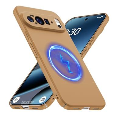 Imagem de GRECAZO Capa Magnética Fina Adequada para Google Pixel 10 Pro XL (2025) [Compatível com MagSafe] Ultrafina Leve Durável Minimalista Fosco Capa Rígida À Prova de Choque Anel Antiderrapante Marrom Mocha