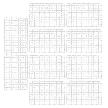 Imagem de GLOGLOW Bandeja divisória de aquário, 10 peças de plástico grade de aquário difusor de luz divisor de luz bandeja de filtro de emenda de plástico filtro de aquário tela de placa inferior de grade (branco) acessórios de bomba de ar