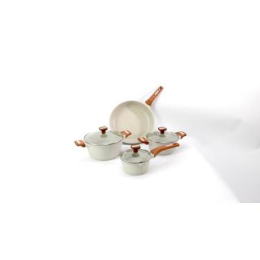 Imagem de Jogo De Panelas Alumínio Fundido Revestimento Cerâmico 4pçs Bianco - T