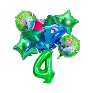 Imagem de Conjunto De Balões De Aniversário Pokémon Pikachu Squirtle Charmander 
