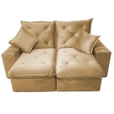 Imagem de Sofá Prime 3 Lugares Retrátil e Reclinável Tecido Veludo 200cm Fernandes Estofados Cor Bege