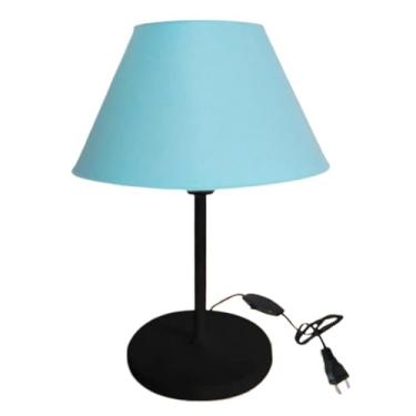 Imagem de Abajur moderno para mesa, abajur em malha metálica moldado por injeção, iluminação LED adequada para escritórios e quartos, decoração de mesa, design elegante. (PRETO/AZUL)
