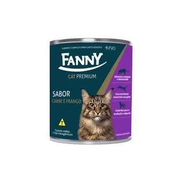 Imagem de Ração Úmida Fanny Cat Premium para Gatos Adultos Sabor Carne e Frango 
