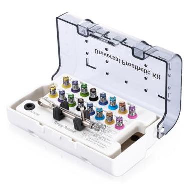 Imagem de 4E 4E'S USA Conjunto De Chaves Torque Para Implantes Dentários Usa: Kit Protético Universal Com Catraca Ajustável E Fenda, 16 Peças, 10-70 Ncm, Totalmente Autoclavável
