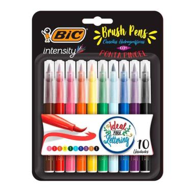 Imagem de Pincel Brush Pens Intensity ideal Lettering 10 unid Bic