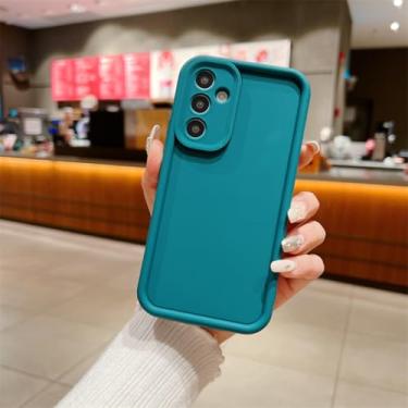 Imagem de Capa de silicone fosca para Samsung Galaxy A54, A34, A24, A14, A04s, A05s, A15, 4G e 5G, à prova de choque (para S23/verde escuro)
