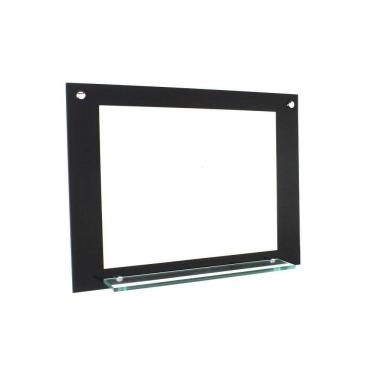 Imagem de Espelho para banheiro com prateleira 50cm preto