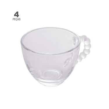 Imagem de Jogo de 4 Xícaras para Café Wolff Pearl de Cristal 80ml