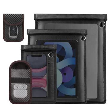 Imagem de 5 Pack Faraday Bags Protector - Faraday Bag Anti-Theft Case for Laptops & Tablets & Phones & Car Keys, Waterproof & Fireproof RFID Signal Blocking EMP Bags, Signal Jammer WiFi and GPS Blocker