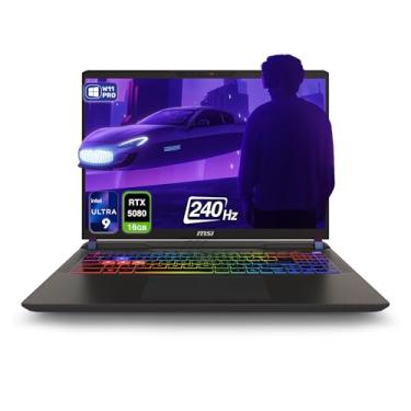 Imagem de MSI Vector 16 HX AI Gaming Laptop, Intel Ultra 9-275HX, 64 GB DDR5 RAM, 4 TB PCIe SSD, 16 polegadas WQXGA (2560 x 1600) 240 Hz, Nvidia G-Force RTX 5080, teclado RGB de 24 zonas, W11 Pro, cinza cosmo