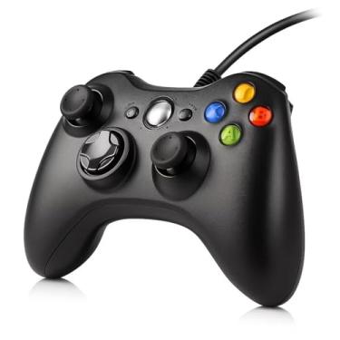 Imagem de Controle para Xbox 360, Preto, Com Fio, Compatível com PC, Design Ergonômico, Botões Coloridos, para Jogos