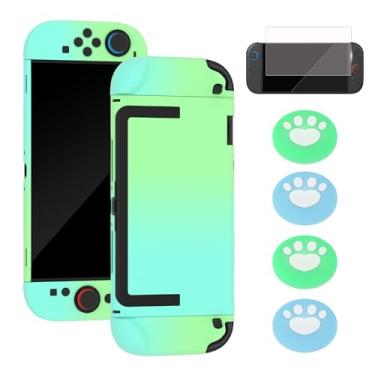 Imagem de Capa encaixável para Nintendo Switch 2 2025, capa rígida protetora para Switch 2 Joy Con, capa com design antiarranhões e absorção de choque com protetor de tela e 4 peças de pegas de polegar