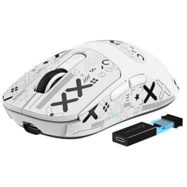 Imagem de MANBASNAKE Mouse Attack Shark X3 Pro 4K/8K Hz, mouse para jogos Superlight BT/2.4G sem fio/com fio, sensor de jogos PixArt PAW3395, 26000 DPI, Griptape, botões programáveis para Win11/Xbox/PS/Mac