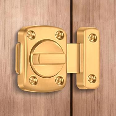 Imagem de Trava de parafuso giratório, trava de porta giratória grande, travas de portão rotativo de dupla face para casa, ouro