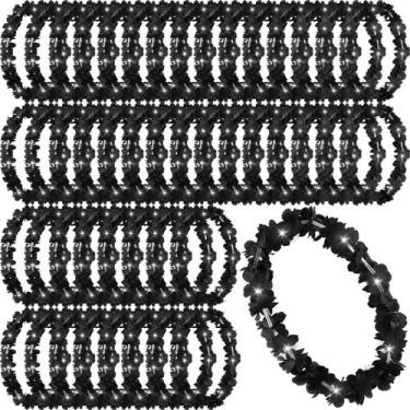 Imagem de Colar Sherr 48 peças de LED havaiano preto, 100 cm
