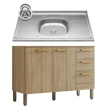 Imagem de Balcão Gabinete Com Pia 120cm Urban K02 Freijó - Mpozenato