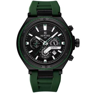 Imagem de Relógio Masculino Design Robusto Esportivo De Quartzo 3bar à Prova D´agua Verde