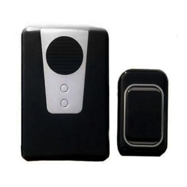 Imagem de Campainha Sem Fio com Controle Remoto, Preto e Prata, 2 Peças, A Prova D'agua 150m