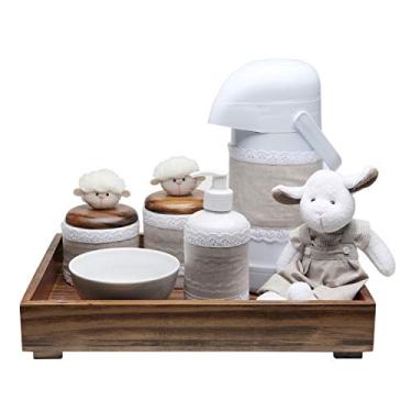 Imagem de Kit Higiene Toys Escuro Carneirinho Bege Quarto Bebê