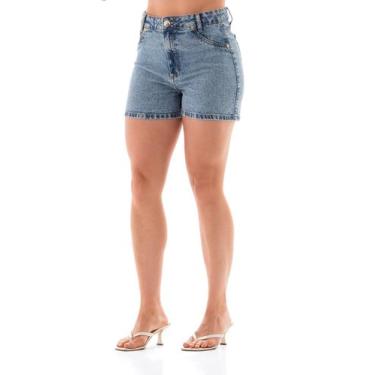 Imagem de Shorts Jeans Feminino Arauto Hot Pants, Marmorizado, 40