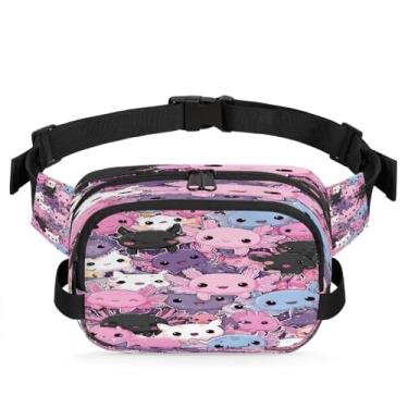 Imagem de Pochete abstrata de mármore rosa para mulheres e homens com alça ajustável, bolsa transversal, bolsa de peito, bolsa tiracolo, Cor 23