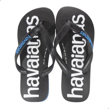 Imagem de Chinelo Havaianas Top Logomania II Azul Brilhante, P2, 3504 azul brilh
