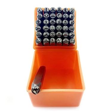 Imagem de aqxreight Conjunto de Carimbo de Aço de 37 Peças - Kit Profissional de Perfuração de Letras e Números para Artesanato Em Couro, Madeira e Metal - Ferramentas de Estampagem de Aço Carbono Com Caixa de Armazenamento - para Fabricação de Joias, Faça você Mesmo