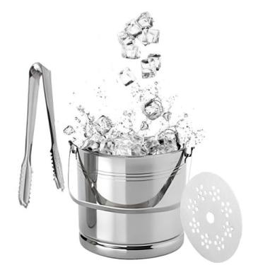 Imagem de Balde De Gelo Com Pegador Inox Para Bebidas Whisky Drinks - KeHome, Pr