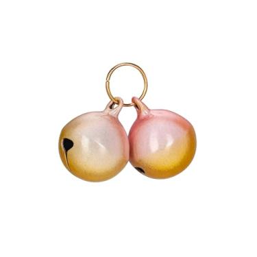 Imagem de 2 sinos para gatos e cães, rastreador de animais de estimação, sinos extra altos para gatos e cães, sinos de cobre feitos à mão, sino de coleira alta para rastreamento de animais de estimação