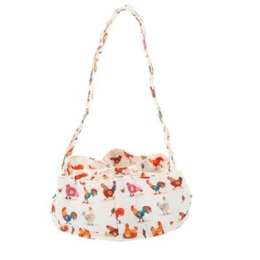 Imagem de Cesta de coleta de ovos de galinha | Cesta de com 7 bolsas | organizadora de ovos portátil - para dona de casa, fazenda, cozinha, Páscoa, bancada, quintal, jardim, galinheiro