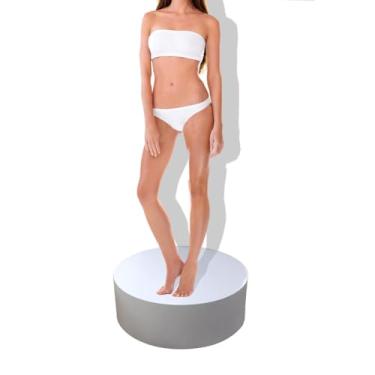 Imagem de Suporte de pedestal de exibição feminino - Risers redondos para loja de roupas e loja de noivas, base de manequim para sapatos e bolsas - decoração de eventos, branco 60 x 20 cm