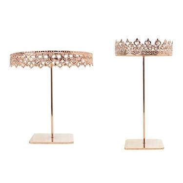 Imagem de Suporte de joias organizador de brinco giratório de metal, suporte de exibição de joias requintadas, suporte de colar, suporte de exibição de colar para cômoda banheiro Vanity exibição de joias (cor