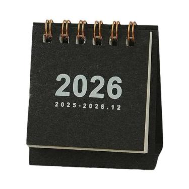 Imagem de Mini Calendário De Mesa 2026 Simples Criativo Com Espiral Pequena Deco