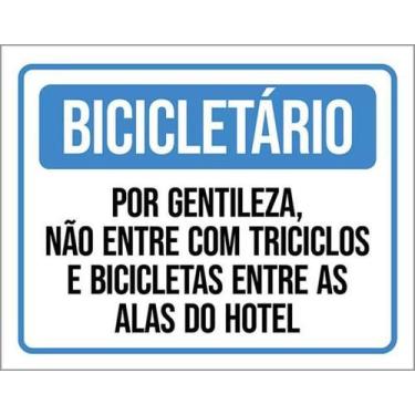 Imagem de Kit 5 Placa Bicicletário Entre Triciclos Bicicletas 27X35 - Sinalizo