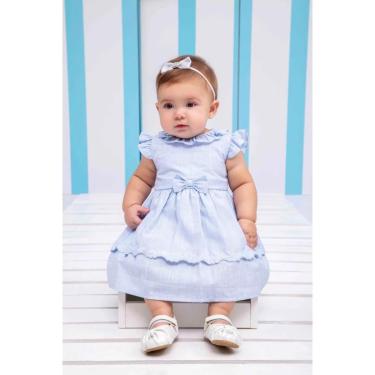 Imagem de Vestido Bebê Menina Luxo Bordado Festa Verão Paraiso 15503-Feminino