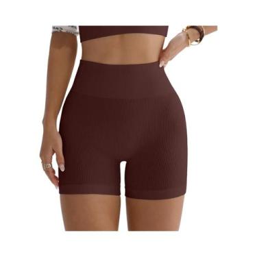 Imagem de Calças De Yoga Femininas De Cintura Alta Em Cor Sólida Com Textura Can