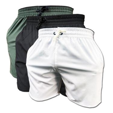 Imagem de Kit 3 Short de Elastano Dry Bermuda de Praia Piscina e Academia-Masculino