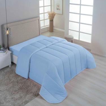 Imagem de Edredom Coberdrom Sereno Queen em Malha - Azul - 100% Algodão - Casa S