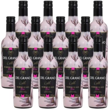 Imagem de Kit 12 Mini Vinho Del Grano Bordo Rose Suave 250ml