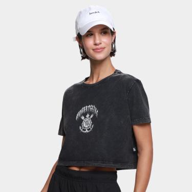 Imagem de Camiseta Cropped Corinthians Oversized Feminina-Feminino