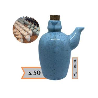 Imagem de Kit 20 Jarra Porta Shoyu Sushi Azul Mesclado com Rolha - Prattos
