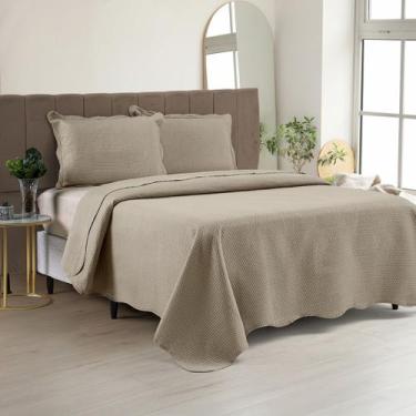 Imagem de Cobre Leito Colcha Casal Queen Dupla Face com Toque Macio 200 Fios Ult