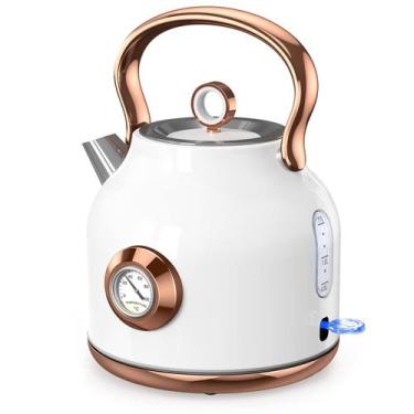 Imagem de Chaleira Elétrica Retro NESSGRAIM 1,7L - Aço Inoxidável Branco