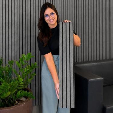 Imagem de 15 Painel Placas Ripado Friso Preto em MDF Montável 90x16cm - PAPEL E 